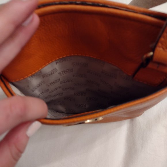 MICHAEL Michael Kors Orange Logo Leather Crossbody - Picture 9 of 12